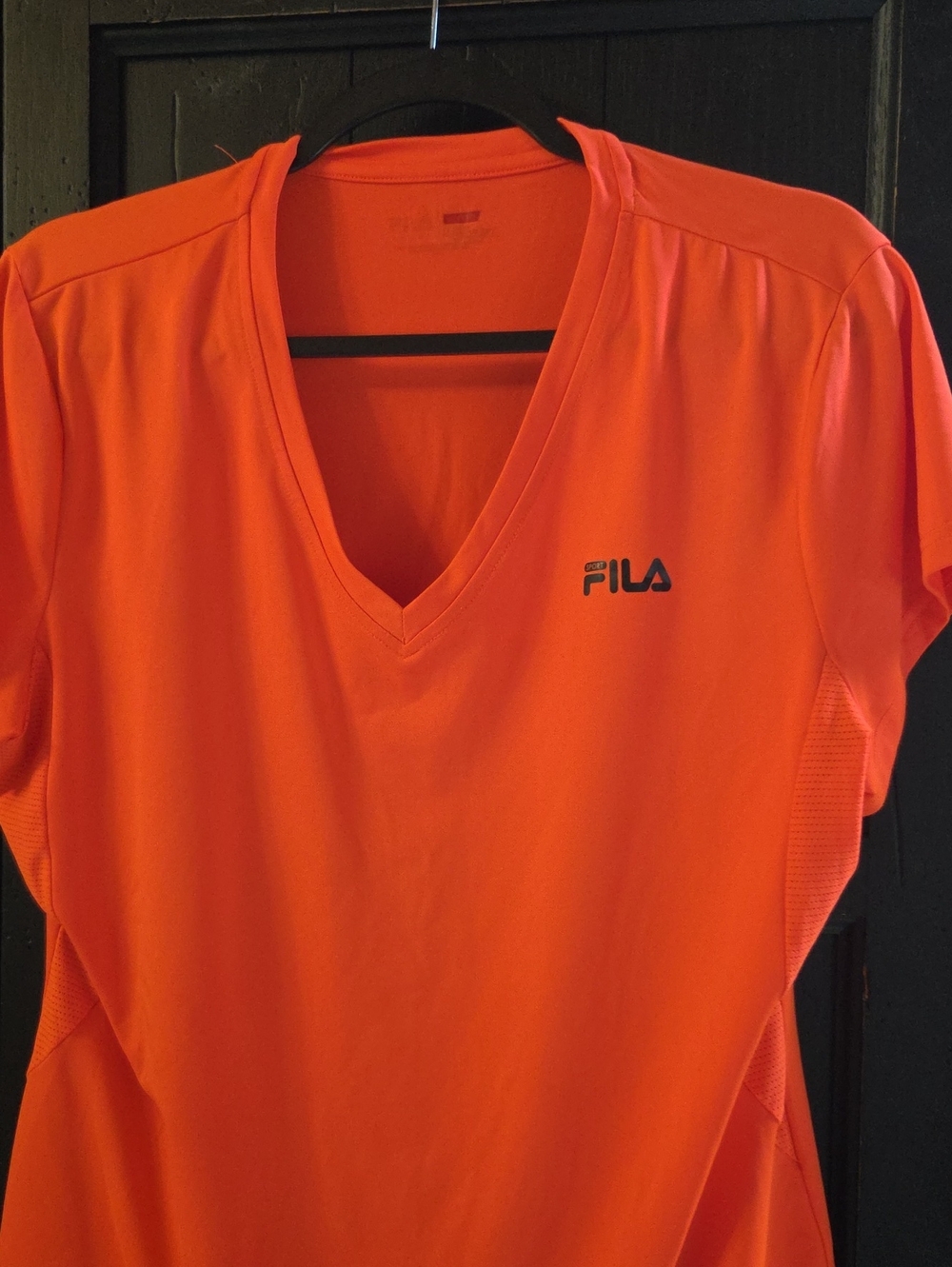 V Neck Fila Work Out T Shirt